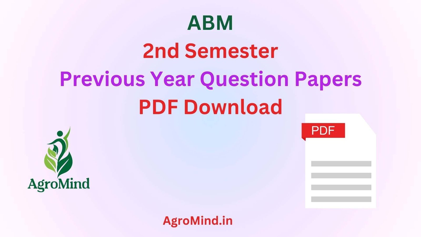 ABM (Agri-Business Management) Previous Year Question Papers PDF Download, AgroMind